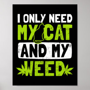 Poster Conception De Mauvaises Herbes De Chat Besoin Uniq