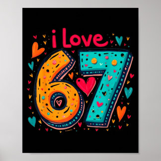 Poster Conception de mème drôle Clic 67 J'aime six sept