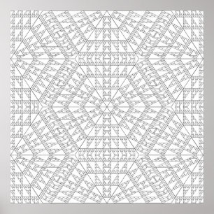 Poster Conception de motif de mandala en mosaïque triangu