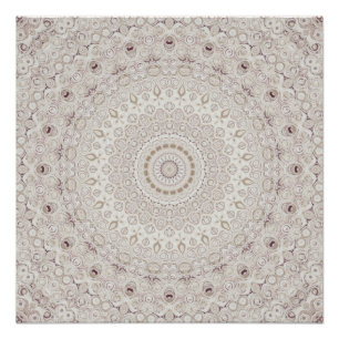 Poster Conception de motif mandala beige et taupe