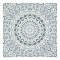Conception de motif mandala bleu et vert serein