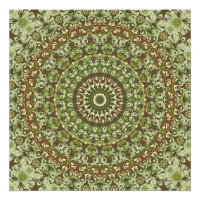 Conception de motif mandala de couleur vert terre