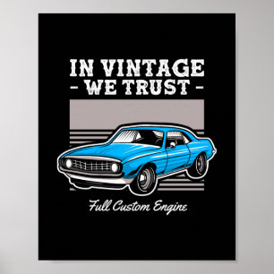 Poster Conception de Muscle Car Dans La Vintage Nous Avon