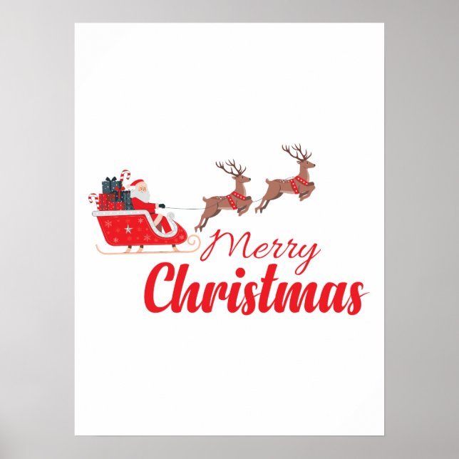 Poster Conception de Noël et rennes (Devant)
