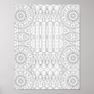 Poster Conception de page de coloriage à motif de cœur et