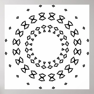 Poster Conception de page de coloriage de mandala géométr