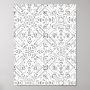 Poster Conception de page de coloriage de motif de carrel