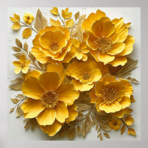 Poster Conception de papier artisanale botanique artistiq