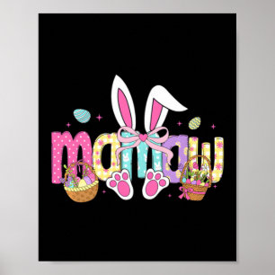 Poster Conception de Pâques aux oreilles de lapin à noeud