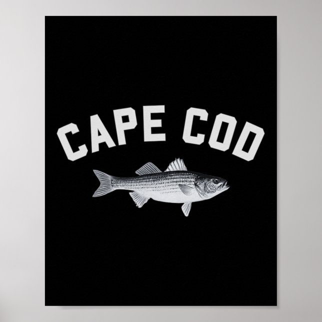 Poster Conception de pêche amusante Byss rayée Cape Cod S (Devant)