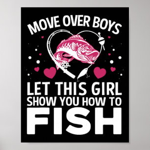 Poster Conception de pêche drôle pour filles femmes pêche