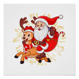 Poster **"Conception de Père Noël ludique – Amusant et Fe