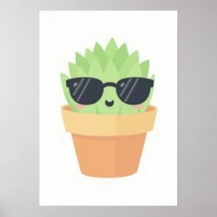 Poster Conception de plante grasse parent kawaii Jardin i