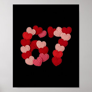 Poster Conception de pull à 67 cœurs pour l'amour de la S