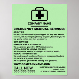Poster Conception de sac de médicaments, EMT, publicité p