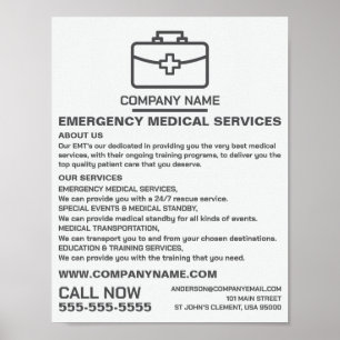 Poster Conception de sac Médicale, EMT, publicité paraméd