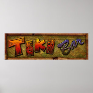Poster Conception de signe de barre de Tiki