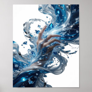 Poster Conception de slogan argentée Edgy WATER MAGIC