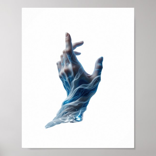 Poster Conception de slogan WATER MAGIC argentée accroche (Devant)