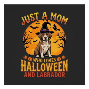 Poster Conception de sorcière maman Labrador Halloween_1
