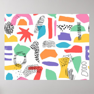 Poster Conception de surface dessinée à la main. Memphis