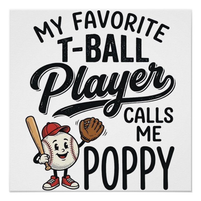 Poster Conception de t-shirt Meilleur joueur de T-Ball m' (Devant)