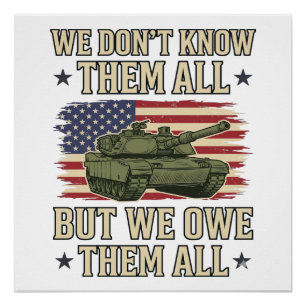 Poster Conception de T-shirt patriotique de char de souve
