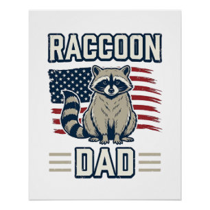Poster Conception de T-shirt patriotique pour papa raton