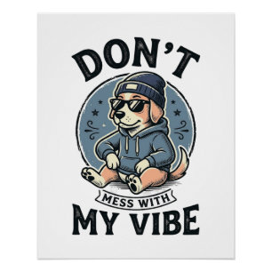 Poster Conception de T-Shirt Vector Vintage Vibe de Chien