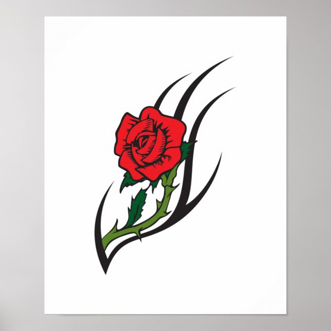 Poster Conception de tatouage rose (Devant)