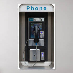 Poster Conception de téléphone public rétro, Art de cabin