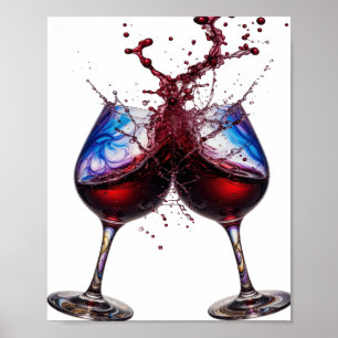 Poster Conception de texte CHEERS argenté vif