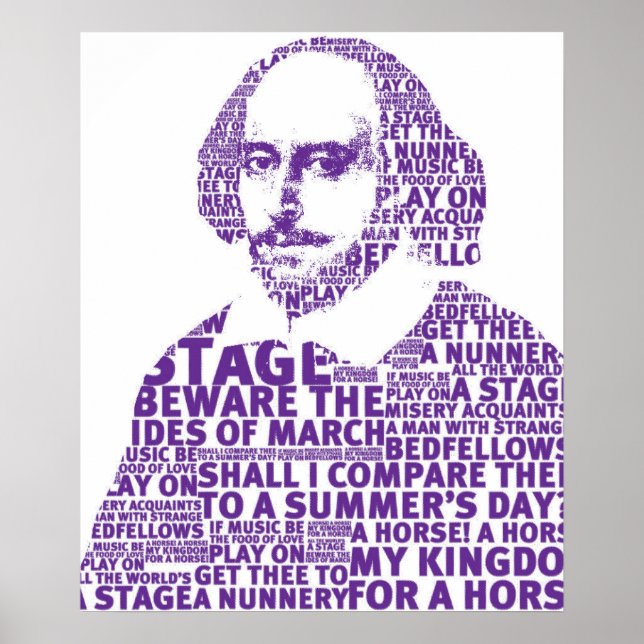 Poster Conception de texte de Purple Shakespeare (Devant)