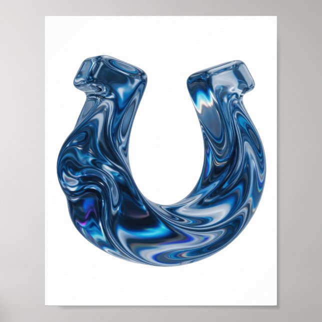 Poster Conception de texte en EAU Bleue Gras (Devant)