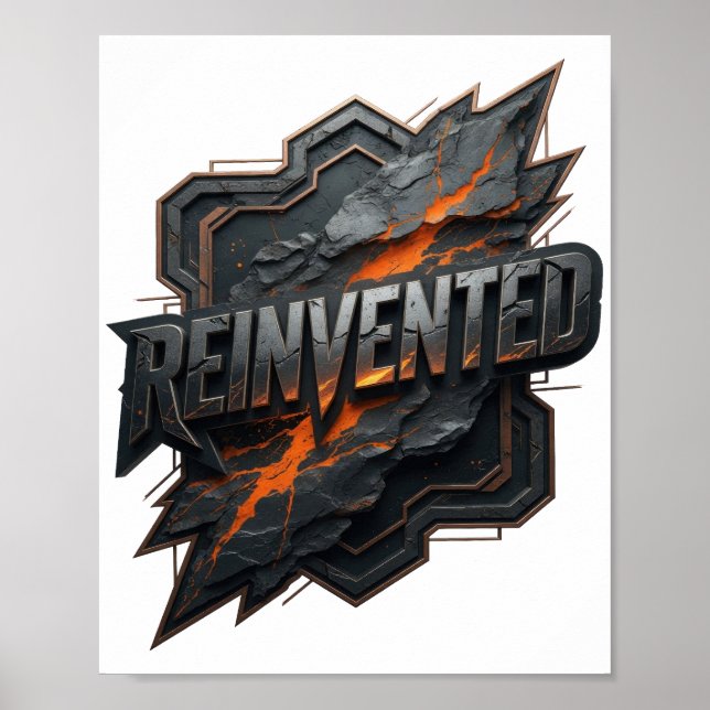 Poster Conception de texte Gris CRISP REINVENTED (Devant)