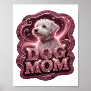 Poster Conception de texte MAMAN CHIEN Or Classique