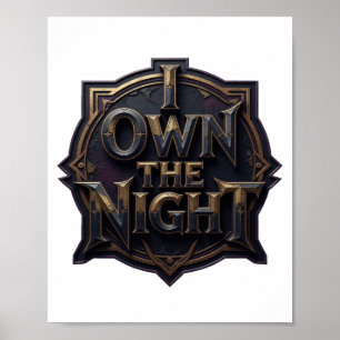 Poster Conception de texte Or Clair JE POSSÈDE LA NUIT