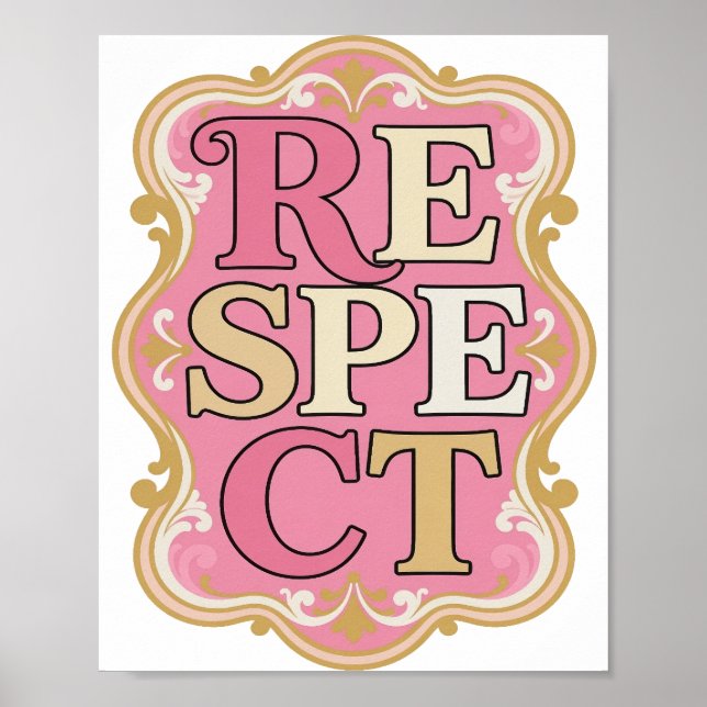 Poster Conception de texte RESPECT Witty Gold (Devant)