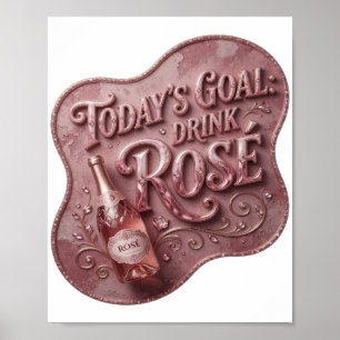 Poster Conception de texte Rose à boire Rose Vibrant Pink
