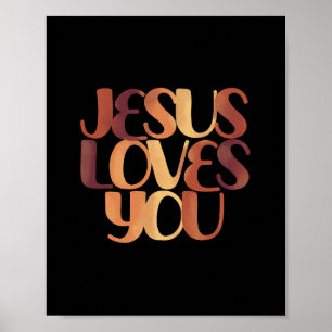 Poster Conception de typographie chrétienne Jésus aime 