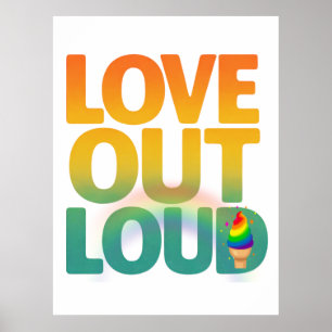 Poster Conception de typographie Rétro Fierté Amour à hau