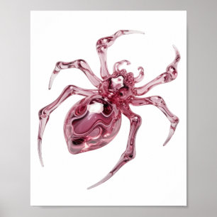 Poster Conception de verre araignée en verre rose vif