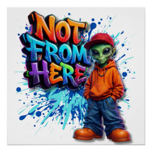 Poster Conception de vêtements de rue d'extra-terrestre d
