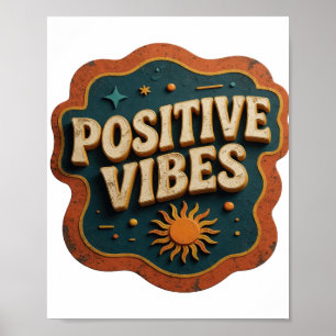 Poster Conception de VIBES POSITIVES Orange tendance