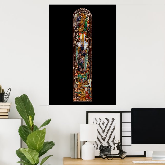 Poster Conception de vitrail de Ste Gobnait (Bureau à domicile)
