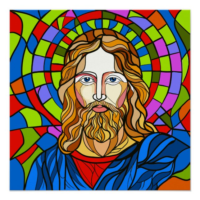 Poster conception de vitrail sacré procreate dessin à la  (Devant)
