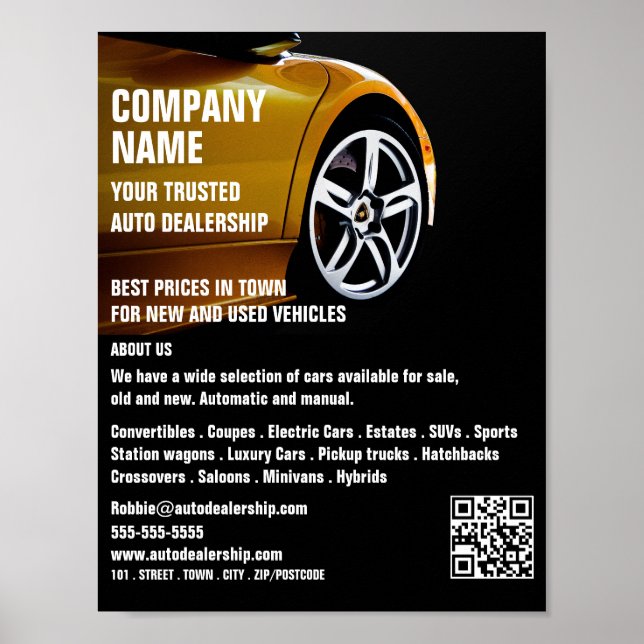 Poster Conception de voiture de sport, concessionnaire au (Devant)