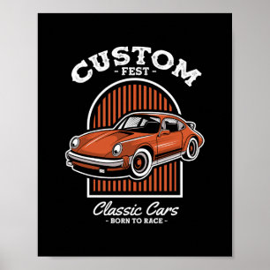 Poster Conception de voiture de sport Retro Custom Fest