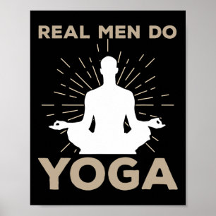 Poster Conception de yoga amusante pour hommes pose de yo