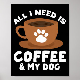 Poster Conception d'empreinte de patte de café pour homme